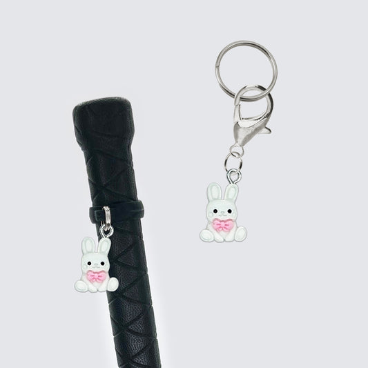 White Bunny Crop & Bridle Equestrian Charms
