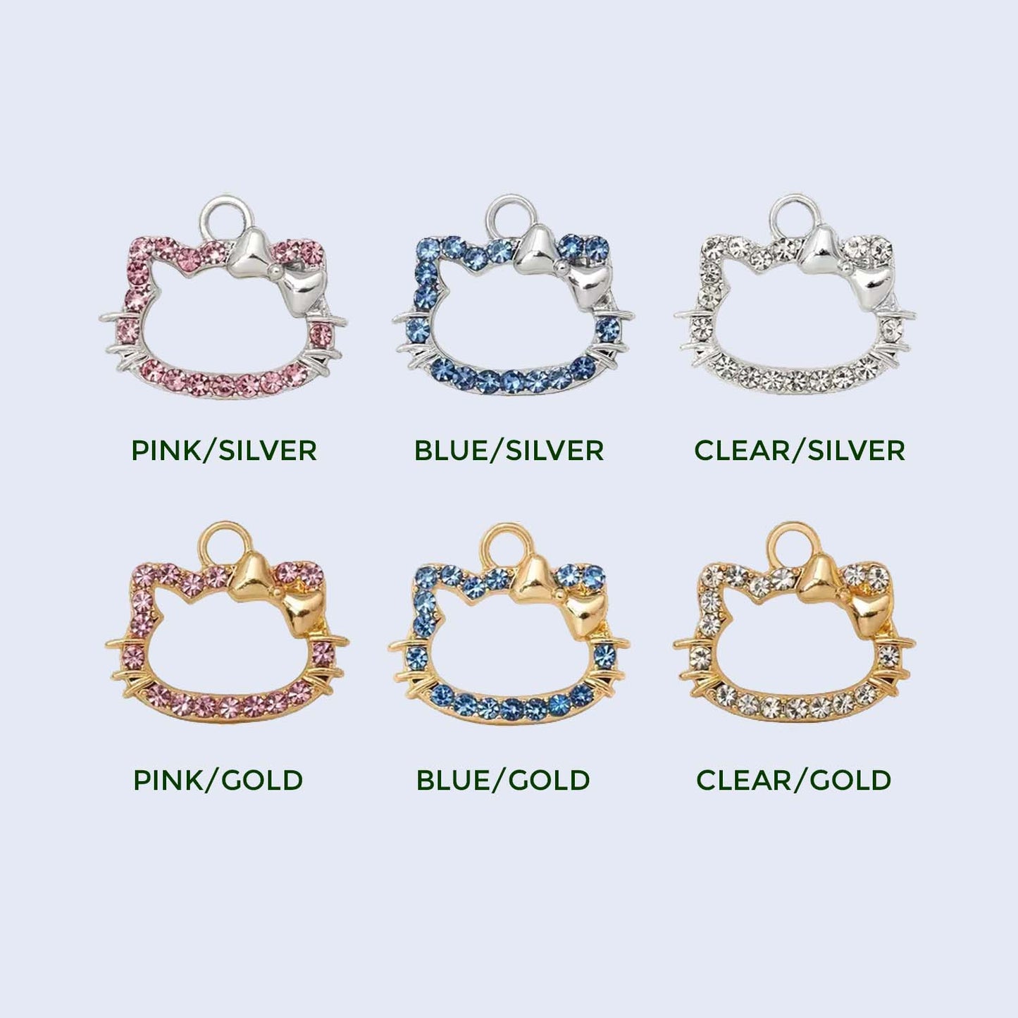 Rhinestone Hello Kitty Crop & Bridle Equestrian Charms