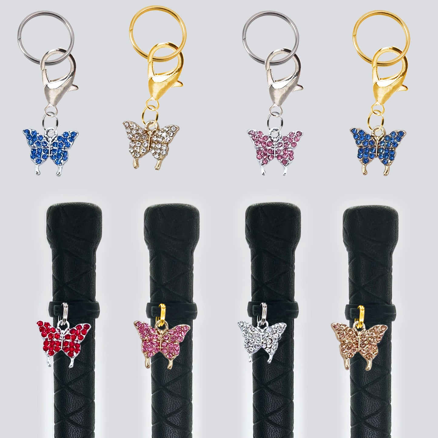 Rhinestone Butterfly Crop & Bridle Equestrian Charms