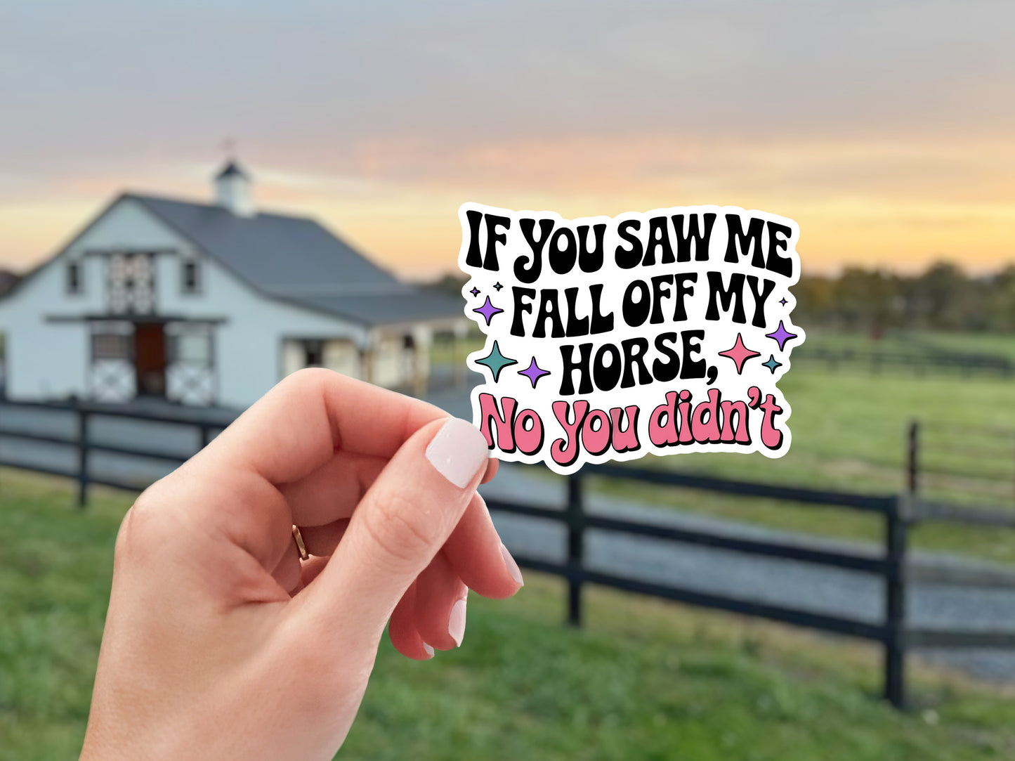 Equestrian Horse Sticker - If You Saw Me Fall